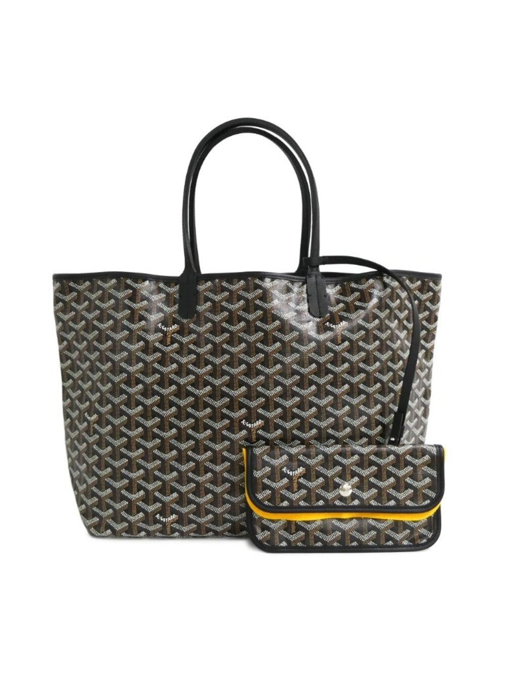 Goyard Saint Louis PM Black Tote Din Canvas Leather with Clip